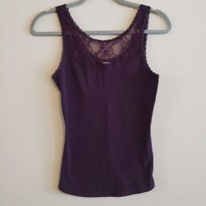 GARAGE EGGPLANT PURPLE LACE TANK SIZE MEDIUM